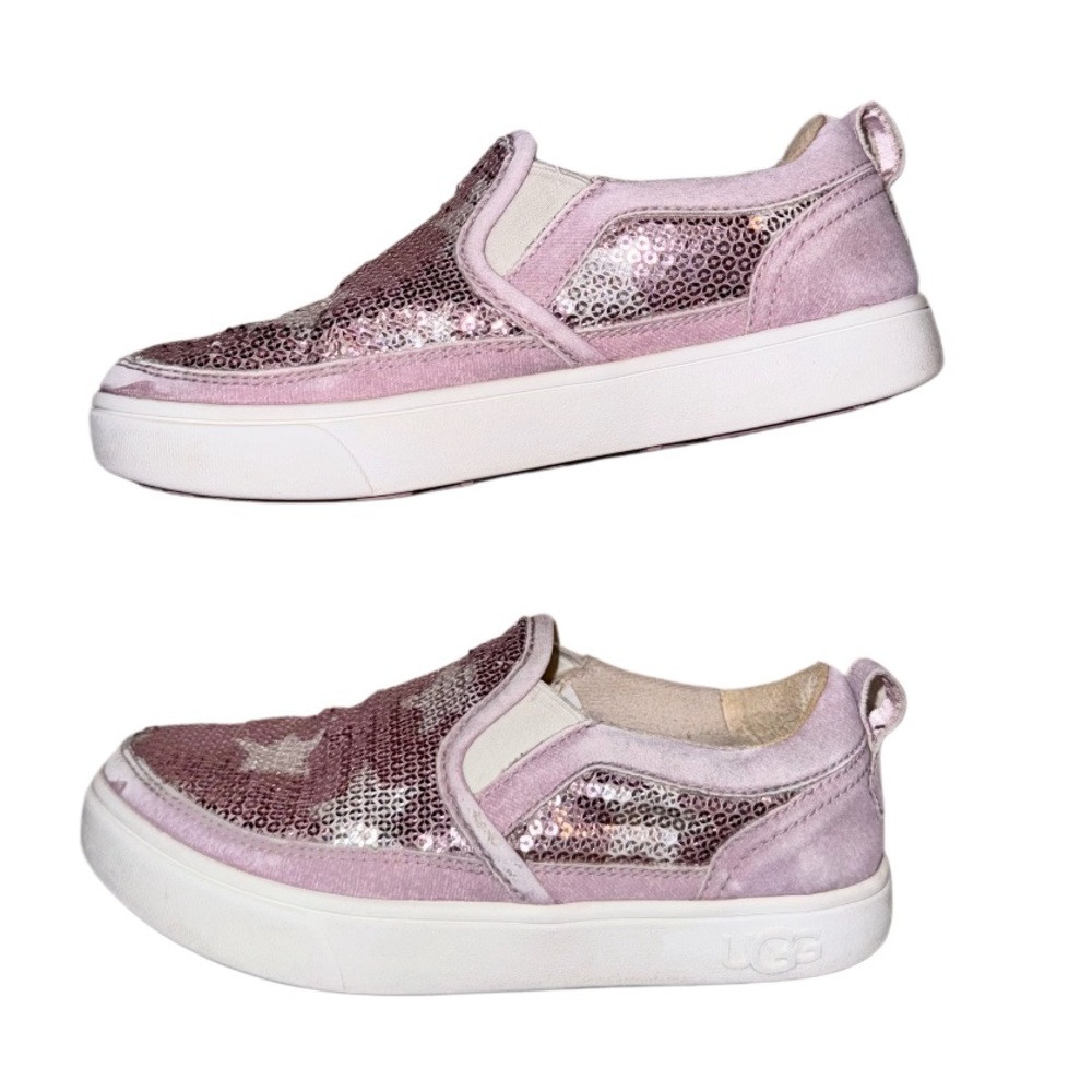 UGG Caplan sequin STAR Suede SLIP ON sneakers GIRL’s shoes size 1 - Picture 6 of 16